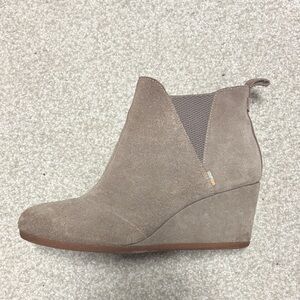 Toms Taupe Suede Ankle Booties